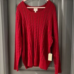 St. John's Bay Vibrant Red Cable Knit Sweater